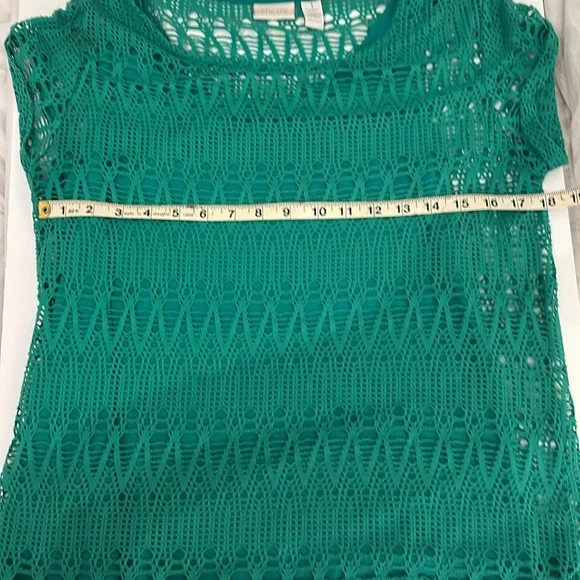 Chicos women green knit top~ Size1 - Picture 9 of 11